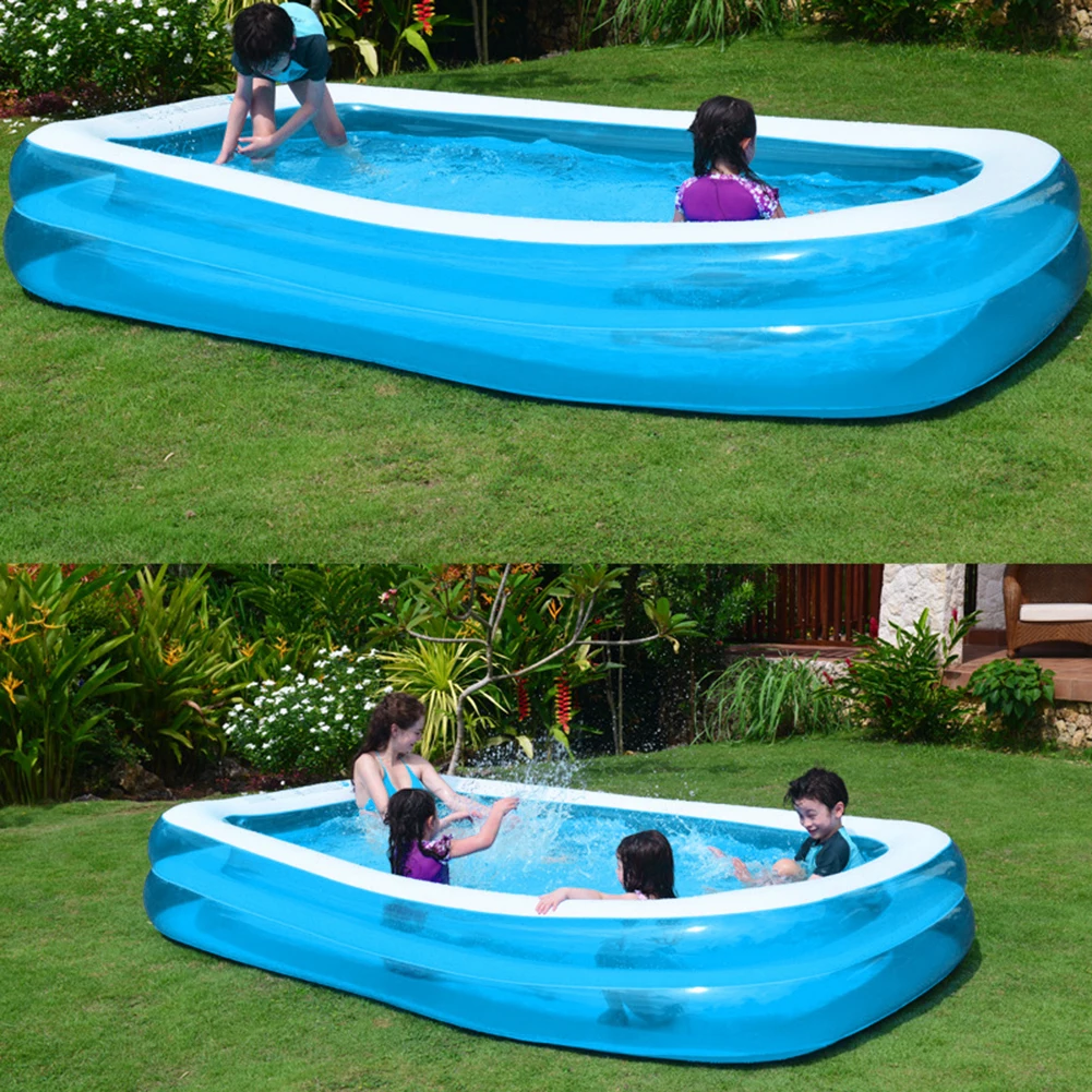 Summer Inflatable Family Kids Children Adult Play Bathtub Water Swimming Pool Hot Carbon Tough PVC Layered Independent Air bag