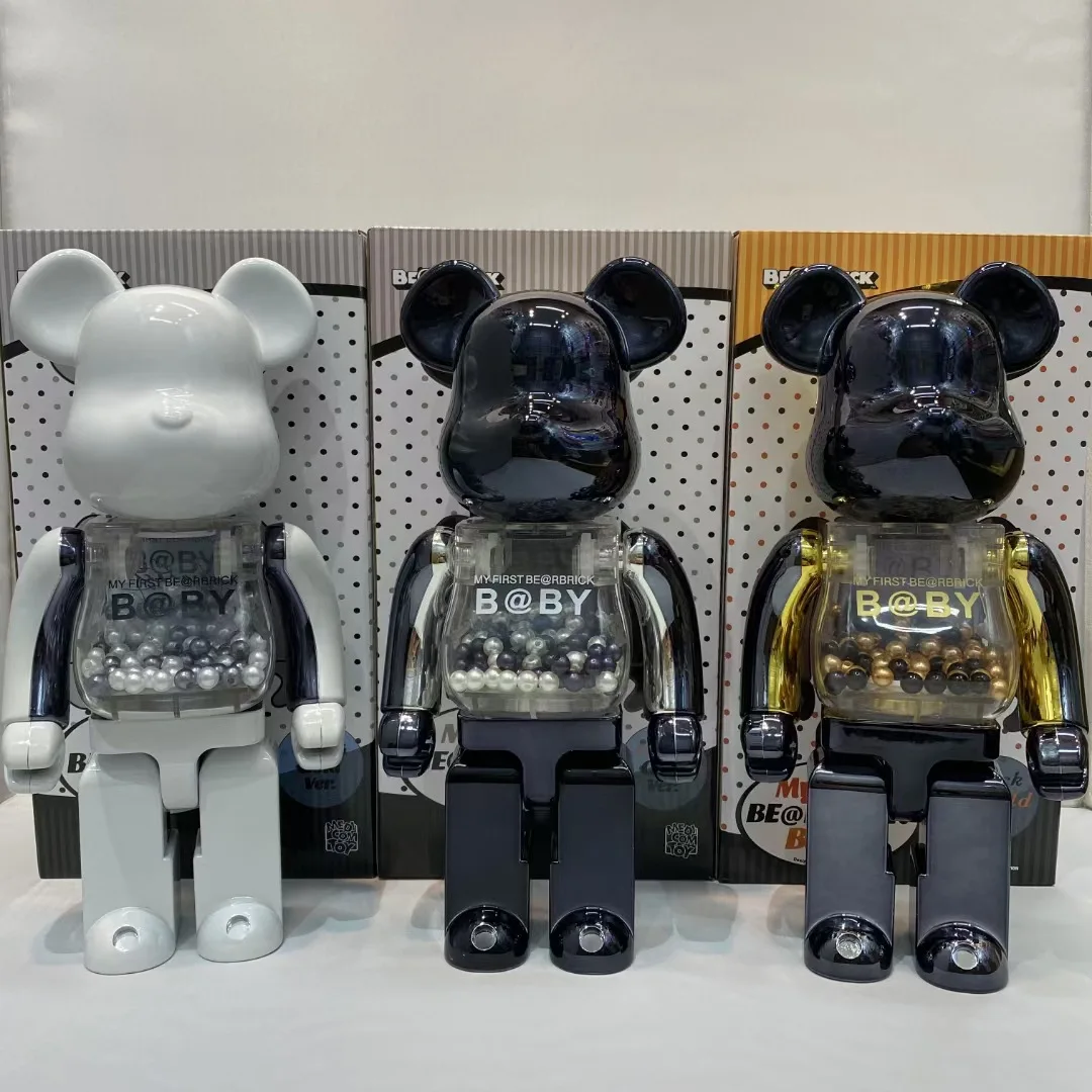 Bearbrick Violent Bear Black Gold Electroplating Black Silver Building Blocks Bear Tide Playing Ornament Color Box Joint 400