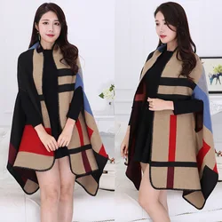 2023 Shawl Women Autumn And Winter Winter Long Imitation Cashmere Wild Cloak Air Conditioning Thick Warm Cloak Coat