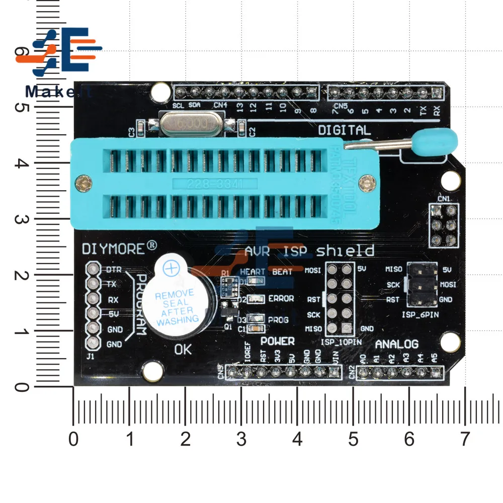 AVR ISP Programmeerbaar Uitbreidingsschild Met Zoemer Voor Arduino R3 Mega2560 Pro Mini Atmega328P Bootloader Brander SPI Module