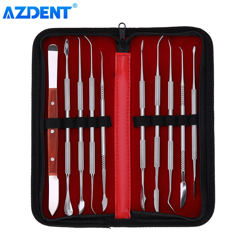 

AZDENT Dental Spatula Plaster Knife 10PC Practical Stainless Steel Versatile Teeth Wax Carving Dentistry Instrument Dentist Tool