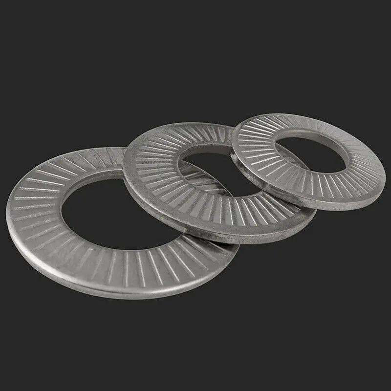 Serratted Lock Washers M3 M4 M5 M6 M8 M10 M12 M16 NFE25-511 304 A2 Stainless Steel Conical Non-slip Gasket
