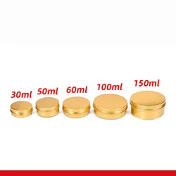 30PCS Golden Aluminum Can 50ml 60ml 100ml 150ml Golden Tea Cans Candle Cosmetic Aluminum Box
