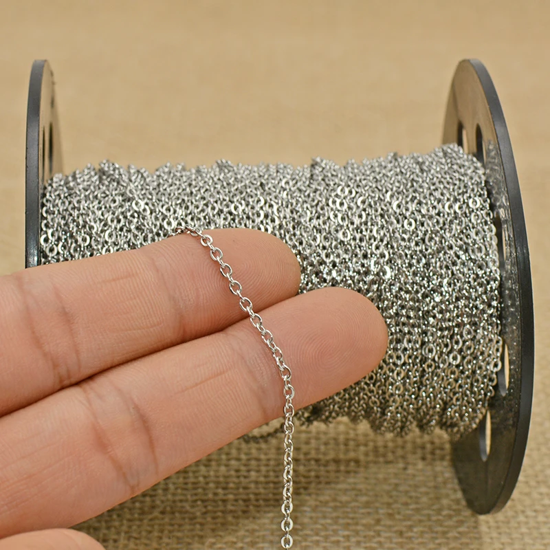 100 Meter Edelstahlkette Großhandel Rolle Anlauffreie Schwarze PVD Gold Kabelgliederkette für DIY Schmuckherstellung – Detail 3