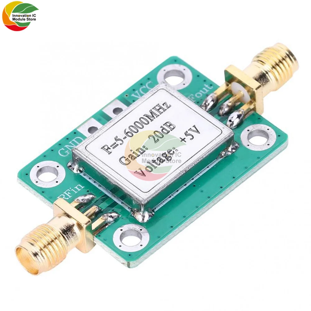 5M-6GHz RF Low Noise Broadband Signal Amplifier Power Amplifier Gain 20dB VFH UHF SHF 5-6000mhz LNA With Shielded Enclosure