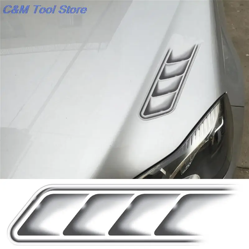 2pcs/lot Waterproof Shark Gills Car Styling 3D Simulation Vent Air Flow Fender Chrome Glue Sticker Decal Car Decoration