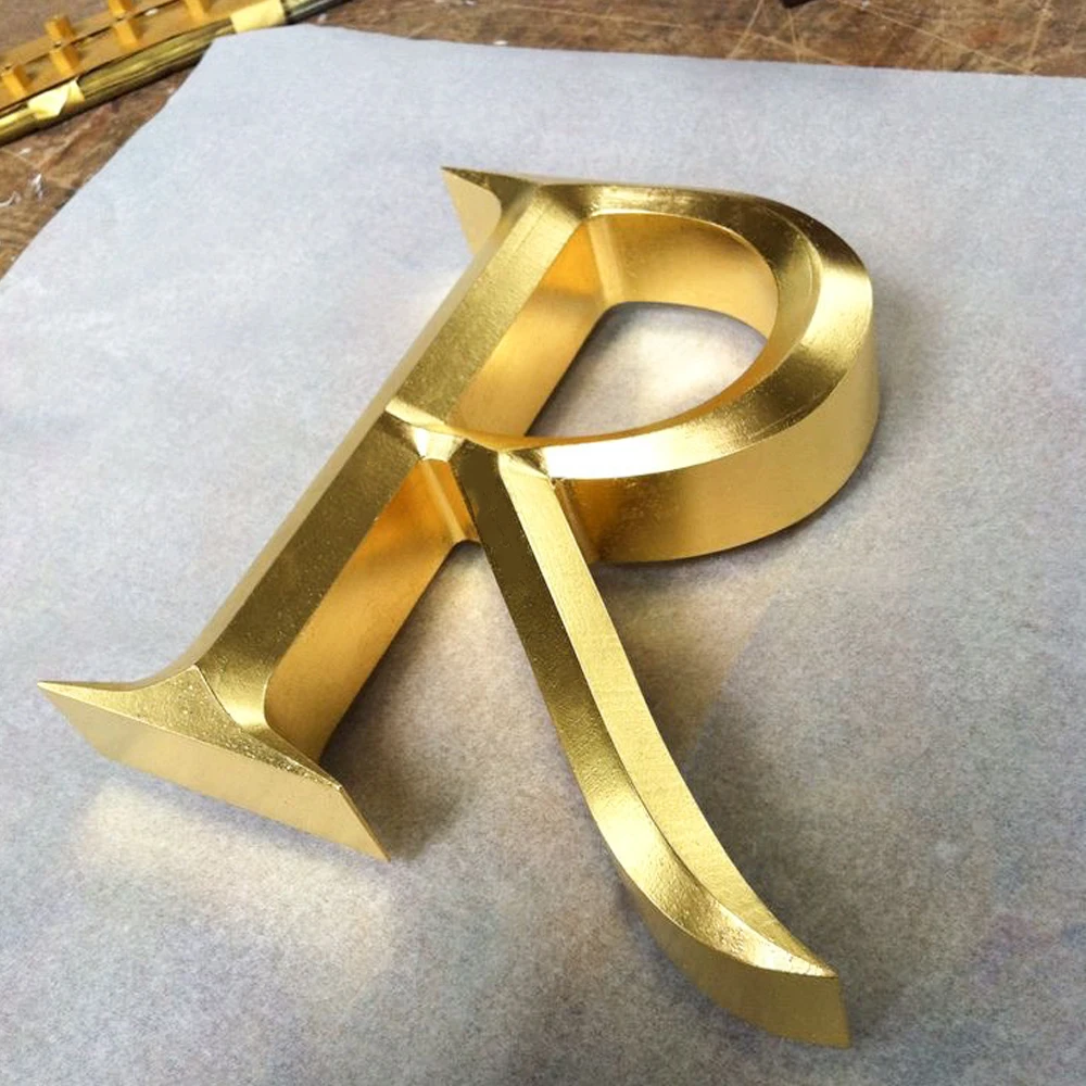 GOLD TITANIUM 3DสแตนเลสSign Letter