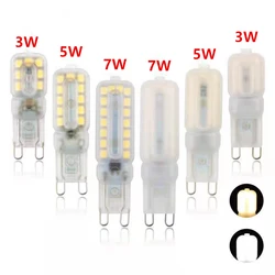 10 sztuk żarówka LED 3W 5W 7W G9 światła ściemniania AC 110V/220V lampa SMD2835 Spotlight żyrandol wymienić 20w 30w lampa halogenowa