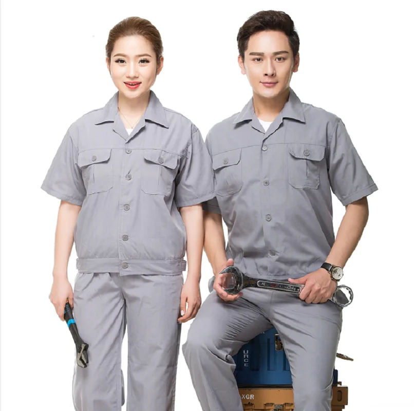 ฤดูร้อนบางBreathableผู้หญิงผู้ชายชุดทํางานสะท้อนแสงCoverall Auto Repair Workshopช่างทําความสะอาดนักก่อสร้างชุด