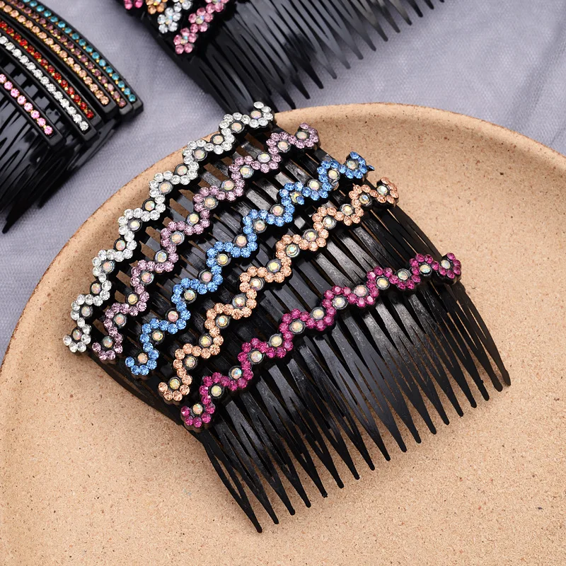 1PC Rhinestone Flower Hair Insert Combs Wedding Party Side Comb Hair Styling Accessories Gifts for Women Girls Hair Ornaments