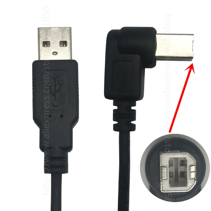 USB Cable High Speed 2.0 A To B Male 90 Degree Right Angle Cable for Canon Brother Samsung Hp Epson Printer Cord 5feet 1.5m