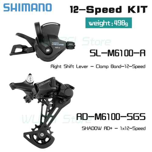 Imagen 1 del producto SHIMANO-palanca de cambios Deore para bicicleta de montaña, 12 velocidades, SL-6100, M6100SGS, desviador trasero, MTB, 12 S
