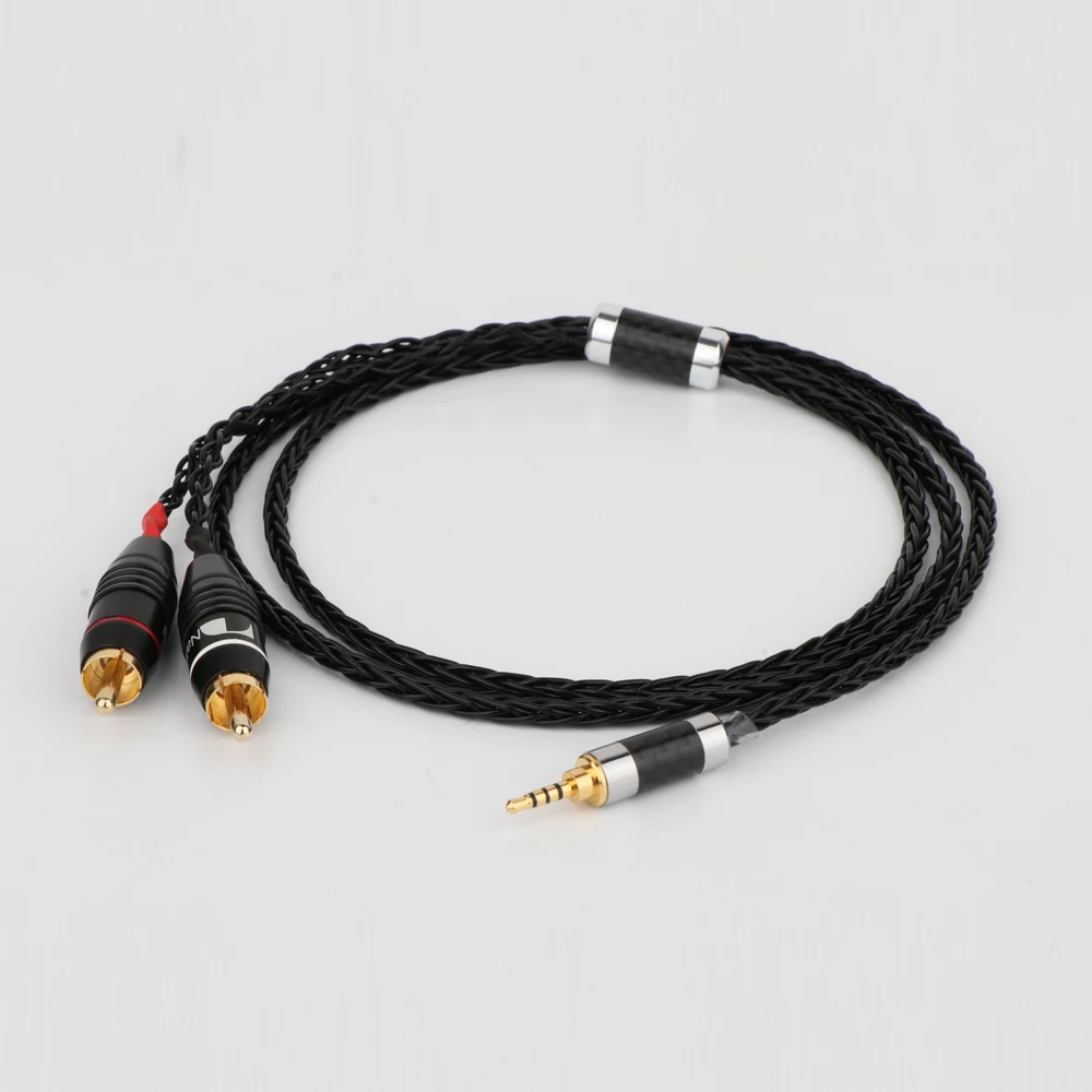 HiFi 2.5MM TRRRS Balanced Male To 2 RCA Male Cable For Astell&Kern AK100II, AK120II, AK240, AK380, AK320, DP-X1A, FIIO X5III