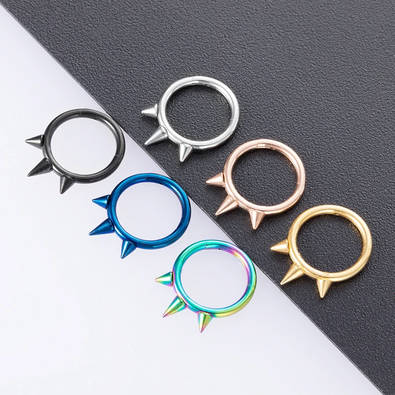 1pc Septum Piercing Clicker Segment Stainless Steel Hoop Nose Ring Cartilage Earring Helix Daith Ear Hinged Tragus Body Jewelry