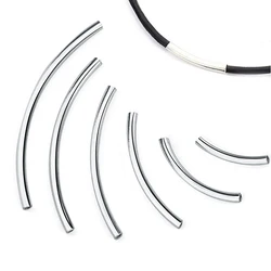 50pcs Stainless Steel Curved Tube Spacer Beads Connector DIY for Bracelets Necklace Jewelry Makings Accessories