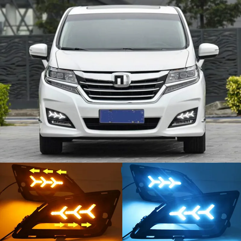 1set LED DRL headlamp for elysion fog light car headlight for honda elysion daytime Light car accessories 2016~2019