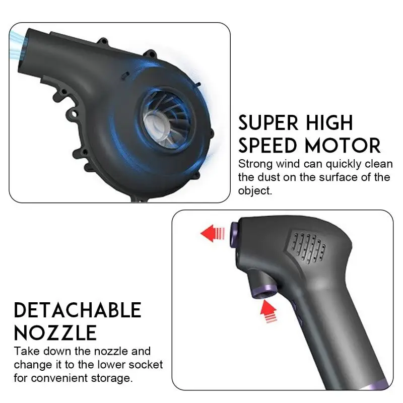 XMSJ-plumero de aire inalámbrico, soplador de aire comprimido de 45000 RPM, herramienta de limpieza para ordenador, portátil, teclado, electrónica, cámara