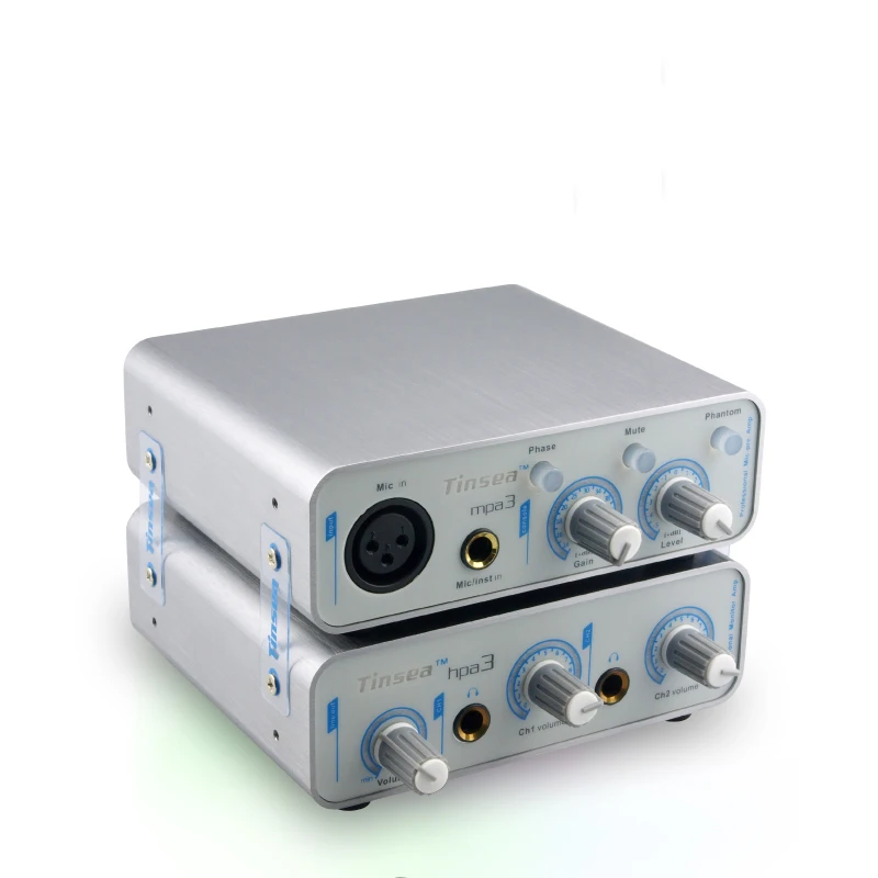 Tinsea mpa3 전문 오디오 인터페이스 마이크 앰프 사운드 카드 잔향 가라오케 48V 팬텀 전원 공급 장치