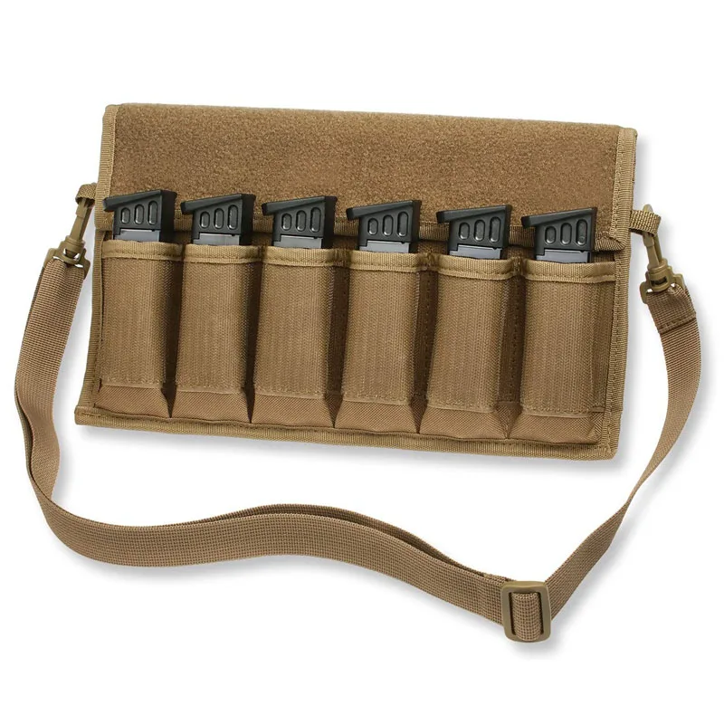 

Tactical Molle 6 Holes 9mm Magazine Pouch Holster for Glock 17 19 22 Colt 1911 Cross-body Mag Storage Bag