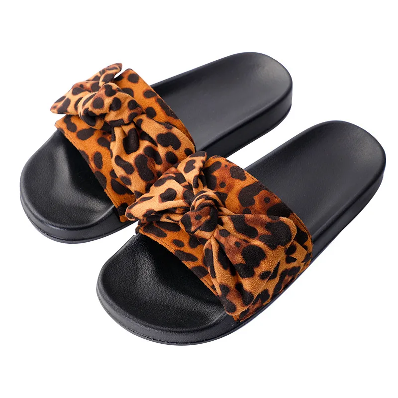 New leopard-print cool female slippers fashion thick bottom casual wear beach slippers Non-slip wear-resistant women flip flop