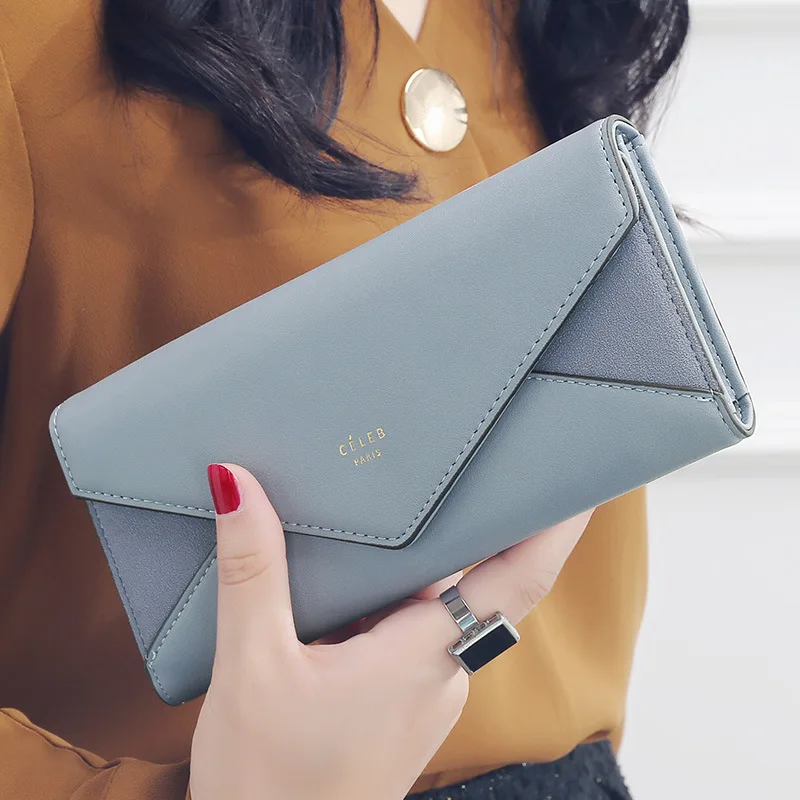 New Women Bag Ladies Long Design Wallet Women Girls Luxury Solid Clutch Coin Bag Purse Handbag Portefeuille Femme Cartera Mujer