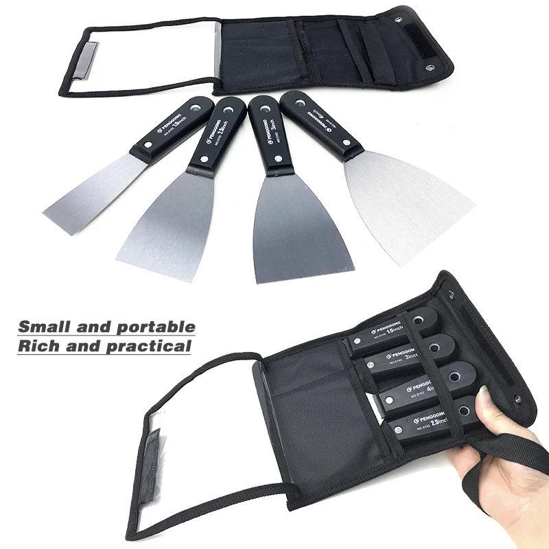 7pcs Putty Knife Set With Bag Scraper Blade 1"1.5" 2" 2.5" 3" 4" 5"Wall Shovel Carbon Steel Construction Tool Plastering Knife