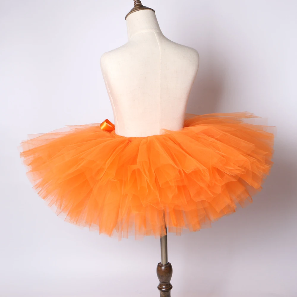 Orange Girls Tutu Skirt Fluffy Ballet Dance Skirts for Girls Children Tutu Kids Tulle Pettiskirt Birthday Party Baby Girl Skirt