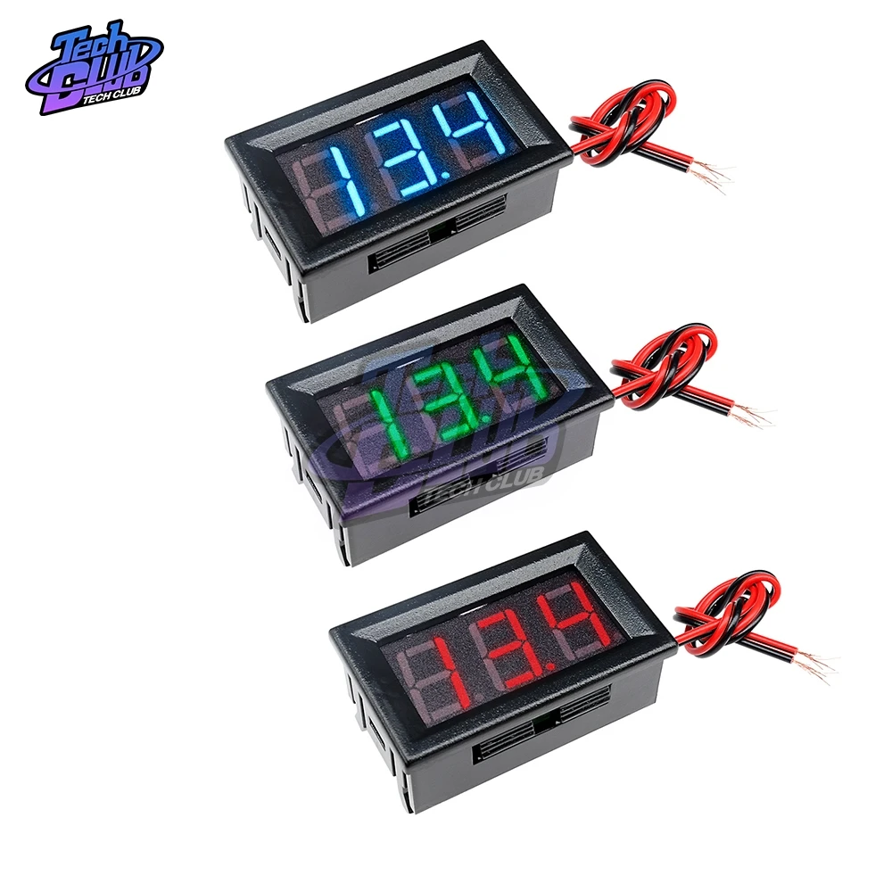 0.56 inch DC 4.5-30V  Mini LCD Digital Voltmeter Voltage Meter Panel Volt Tester Detector Monitor 2 Wire Red Green Blue LED