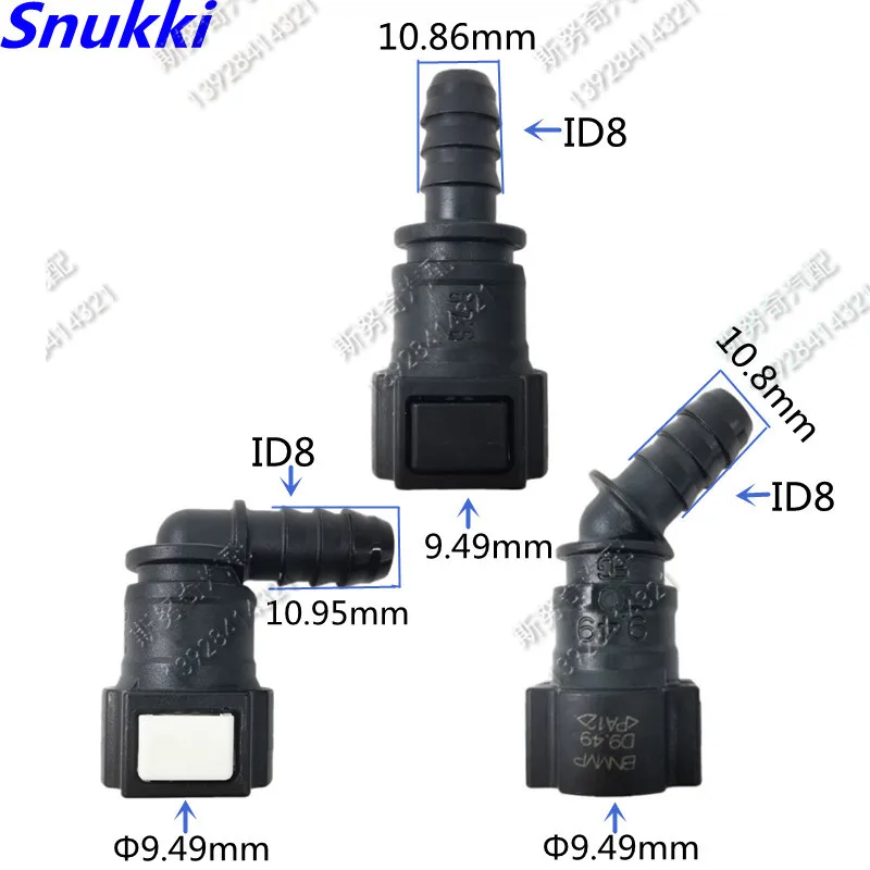 9.49Mm 9.49 ID8 Sae 3/8 Brandstof Pijp Gezamenlijke Universele Auto Brandstofleiding Snelkoppeling ID8 Vrouwelijke Brandstof Lijn Connector 2 Stuks Veel