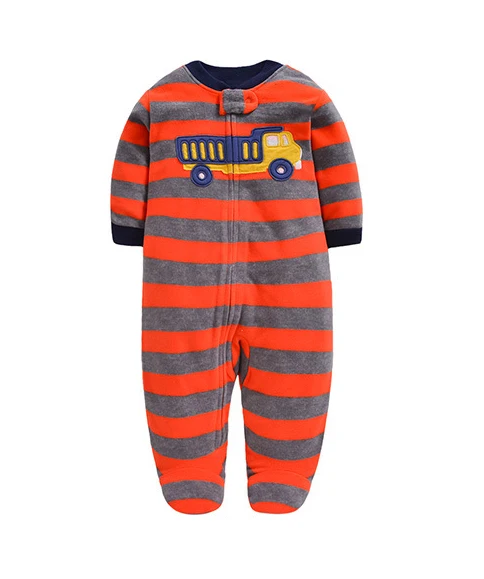 Newborn Baby Rompers 2019 Fall Winter Fleece Warm Little Brother Sister All Star Footed Baby Pajamas Infant jumpsuits Sleepwear