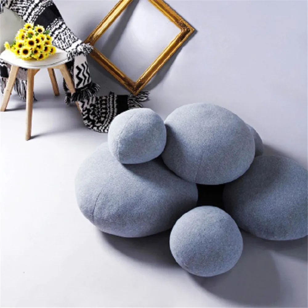 1pc Creative 3D Simulation Seat Chair, Floor Stone Cushion, Pebbles Decorative Pillows, Home Decor, Baby Funny Kids Plush Toys