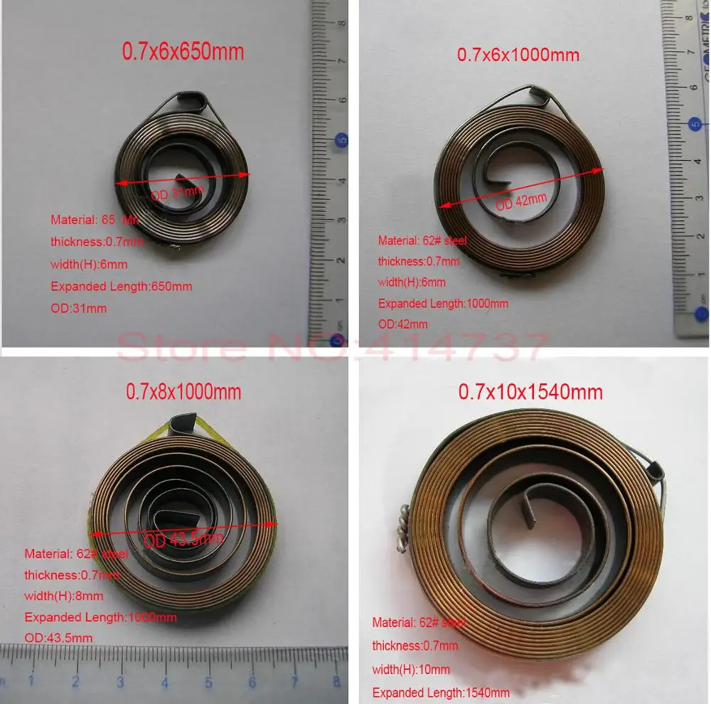S-shaped spring coil spring Thickness 0.7mm width 6-30mm Spiral Flat Wire Coil Spring Constant Force Springs Small Spiral Style