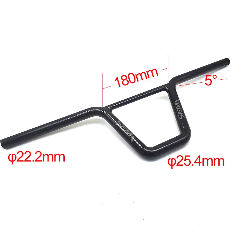 Guidon léger entièrement en carbone pour vélo de route BMX, barre de poignée, cadre renforcé, 22.2x25.4mm