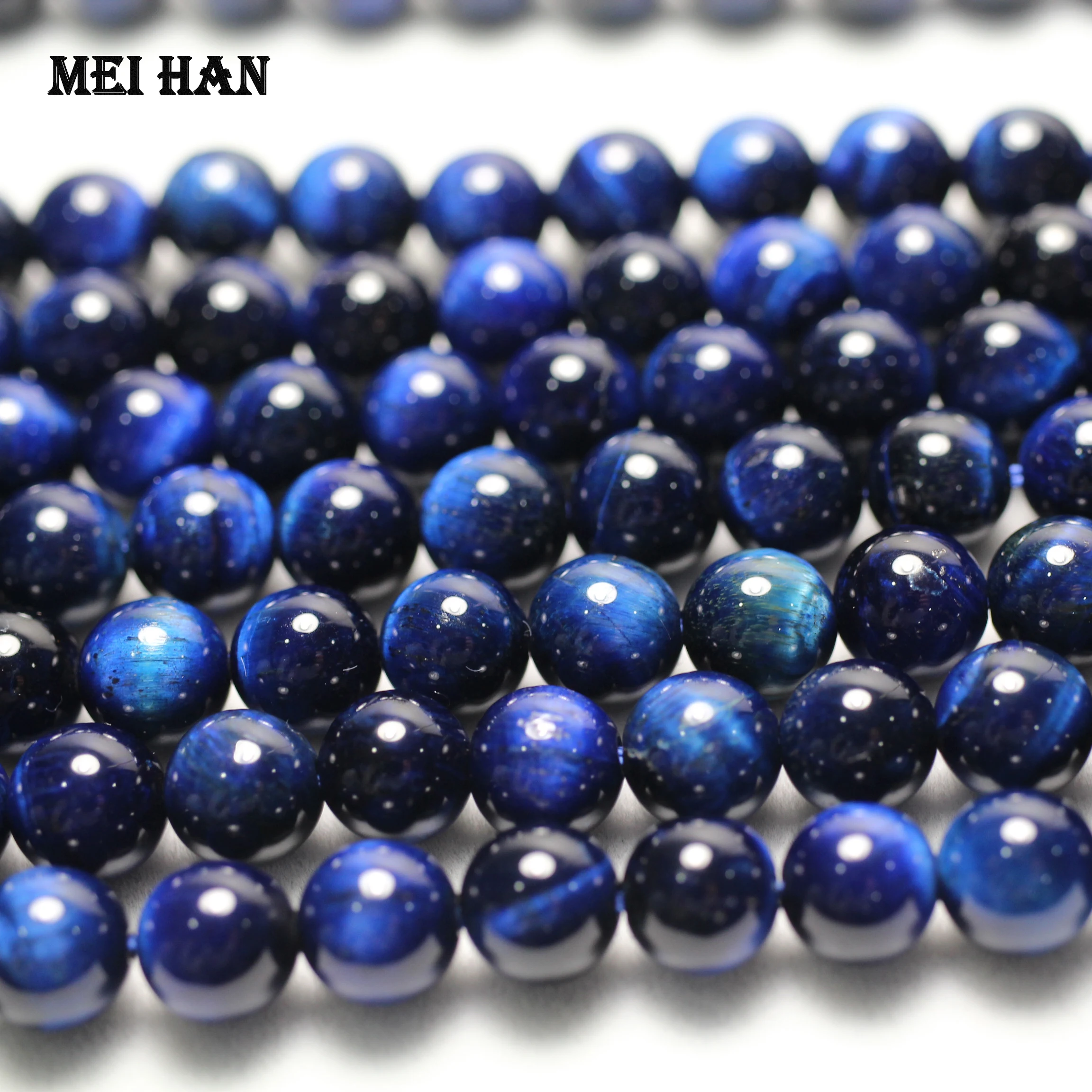 Freeshipping Meihan (1 strand/set) natural 8mm blue tiger eye smooth round beads stone wholesale for jewelry DIY making design