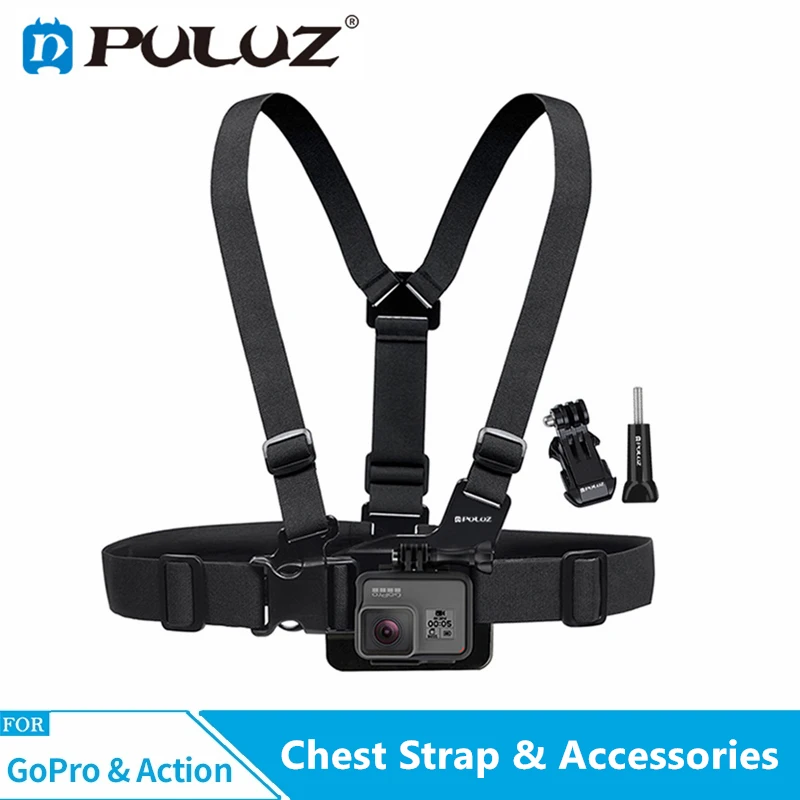 PULUZ Action Camera Accessories Chest Strap Bracket Mount for Gopro Hero 9 8 7 6 5 SJ4000 SJ5000 OSMO Pocket Universal Adapter