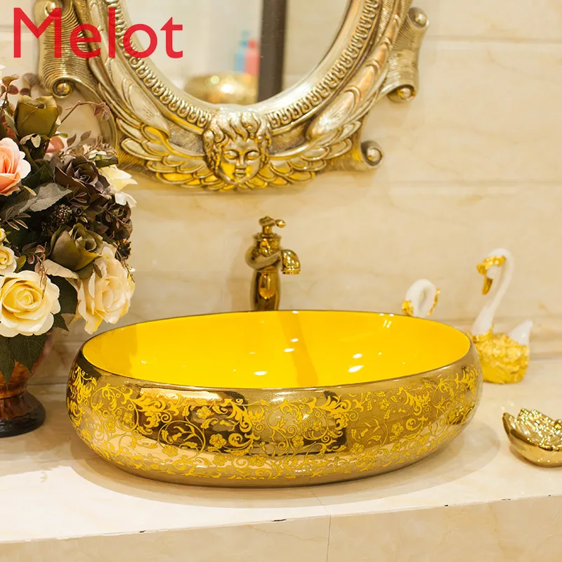 Ceramic Table Basin Oval Washstand Table Wash Basin Wash Basin Wash Basin Toilet Art Basin Household