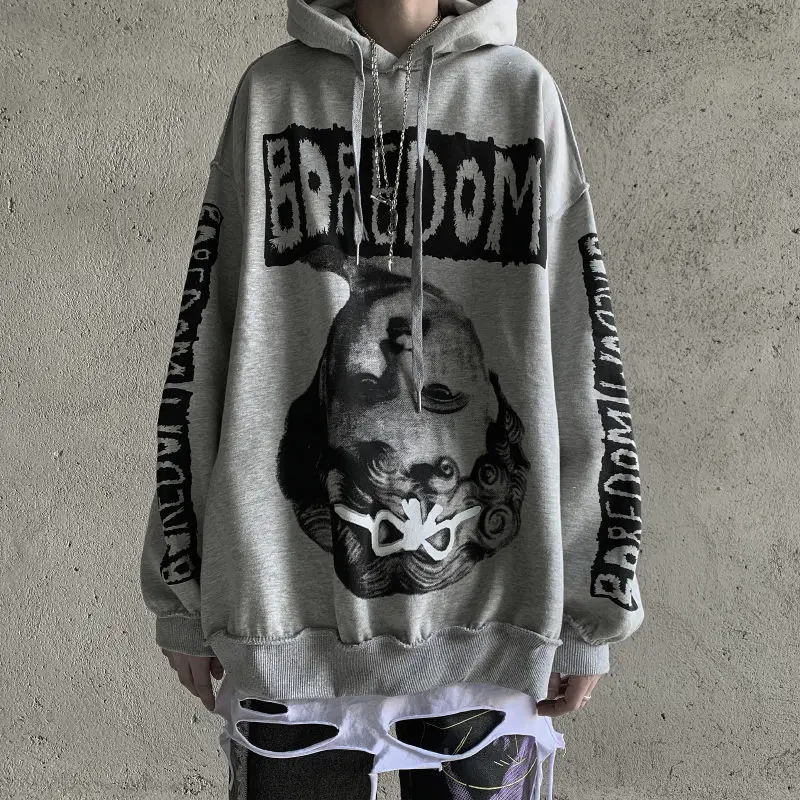 

Men Gray Tops Streetwear Funny Gothic Hooded Hoodies Mens Hip Hop Amine Sweatshirts Male Korean Nices Harajuku Purple Hoodie