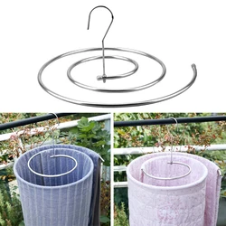 Stainless Steel Round Spiral Quilt Sheets Hanger Blanket Hanger Save Space Rotating Drying Rack Outdoor Home Balcony Hanger