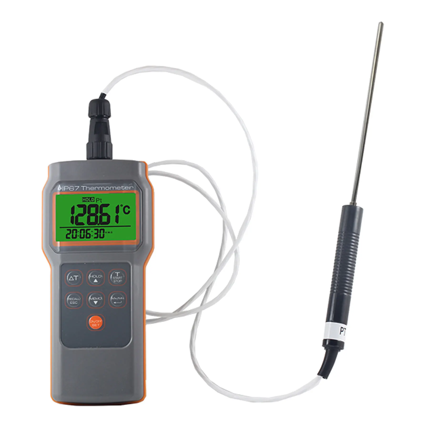 AZ8821 Pt100 Thermometer digital water-proof RTD Thermometer Backlight color change temperature prompt