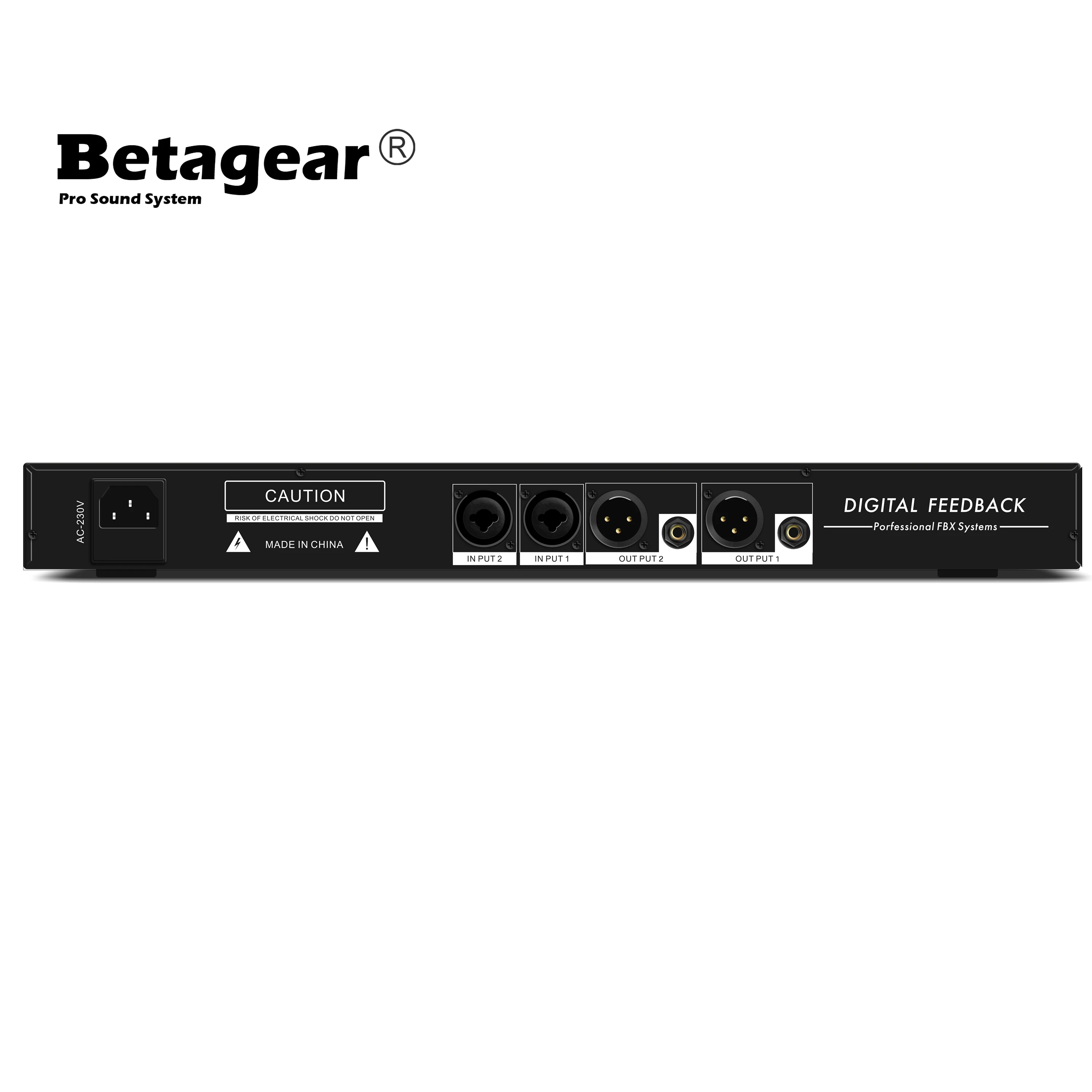 Betagear FBX220 Professional audio system Digital signal speaker processor Howling suppression 2 In 2 out feedback suppressor