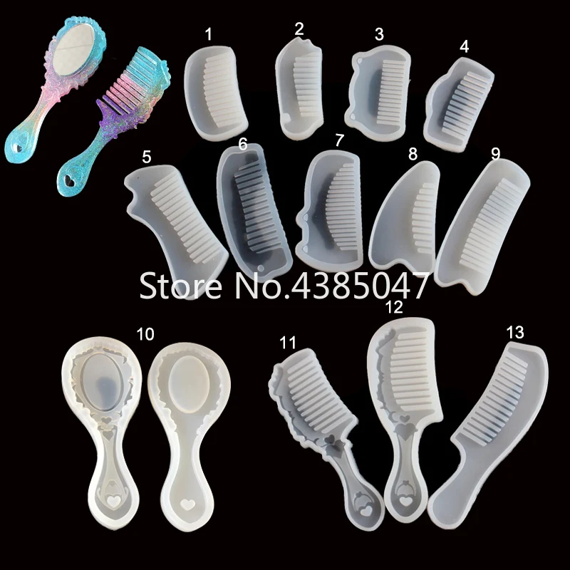 1PC Comb Mirror Liquid Silicone Mold for Making Pedant Jewelry DIY Handcraft Exoxy Resin Molds Jewelry Tools
