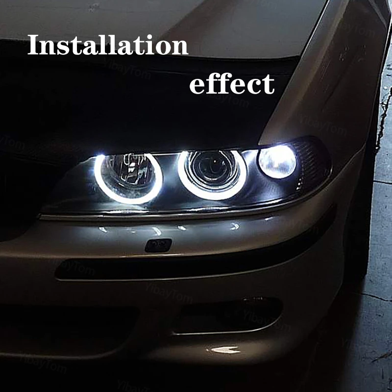 For BMW 1 3 5 E90 E92 M3 E93 E60 E70 E71 X5 X6 240W/Pair 6000K White Super Bright High Power Free Error LED Angel Eyes Light