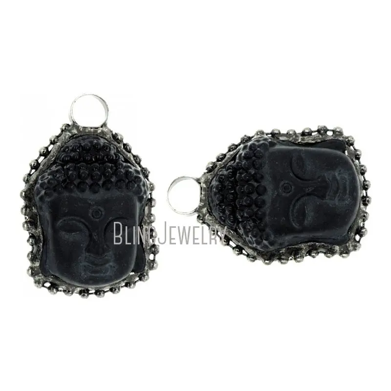 

Soldered Black Buddha Pendant Gun Balck Plated Mala Charm PM38059