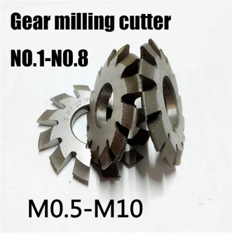 M0.5 M0.75 M1 M1.25 M2 M2.5 M3 M4-M10 Modulus PA20 degrees NO.1-NO.8 HSS Gear Milling cutter Gear cutting tools Free shipping