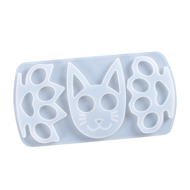  DIY Cat Head Silicone Molds Self Defense Keychain Mold Pendant Resin Epoxy Craft Mold Decoration silikon form for epoxy resin 