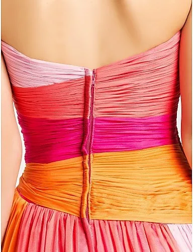 Abiti da damigella d'onore in Chiffon arancione rosa maxi colorato lungo fino al pavimento con scollo a cuore e spiaggia estiva all'ingrosso