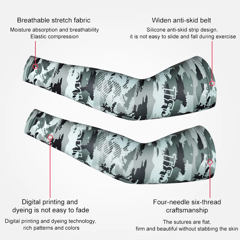 

Arm Sleeve 1 Pair Cooling Breathable Sunshade Summer Arm Warmer Wicking UV Protection Polyester Cycling Compression Arm Cover