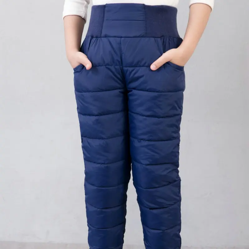 Teenage Boys Girls Winter Pants Cotton Padded Thick Warm Trousers Kids Waterproof Ski Pants 10 12 YElastic High Waisted Leggings