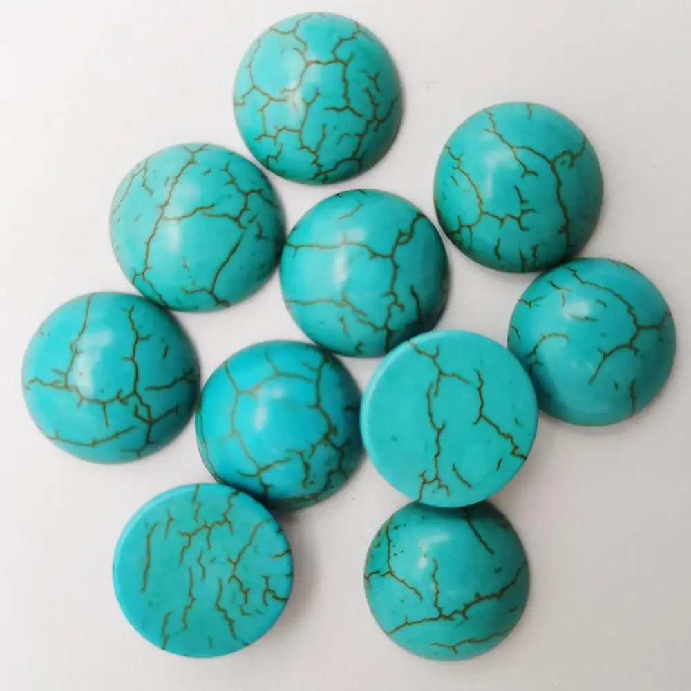 16MM Turquoise Stone Round CAB Cabochon Jewelry For Woman Gift Bead (10 pcs/lot) H244