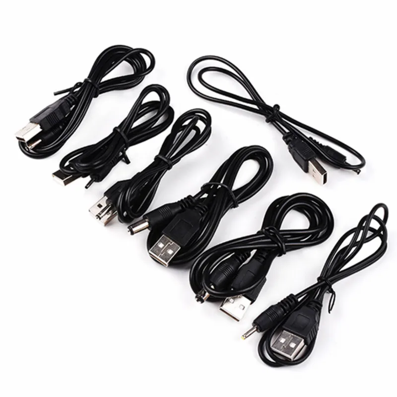 1PCS DC Power Adapter Plug USB Port to DC Jack 2.5x0.7 3.5*1.35 4.0*1.7 5.5x2.1 5.5x2.5mm 5V Power Cable Connecting Line